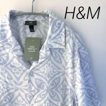 H&M 미사용품 택 포함 반팔 셔츠 올 패턴 셔츠 M 사이즈