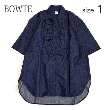 BOWTE 바우트 바지 프릴 셔츠 데님 반팔 블라우스 일본제