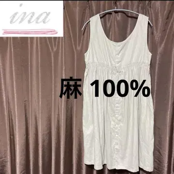 ine 이나 여성용 원피스 튜닉 린넨 100%
