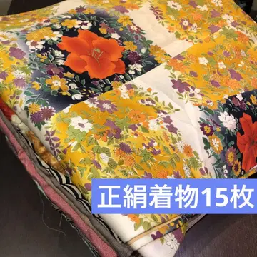 [기모노 묶음 판매] 순수 실크 기모노 15매 리메이크 소재 핸드메이드용