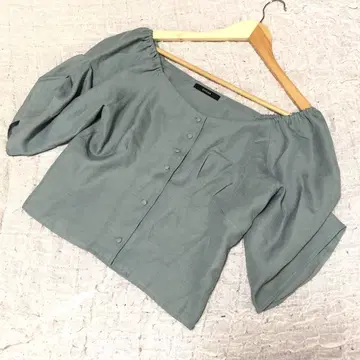 에모다 퍼프 슬리브 블라우스 숏 미도리 프리