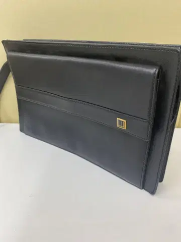 [ WR ] dunhill 블랙 가죽 클러치백