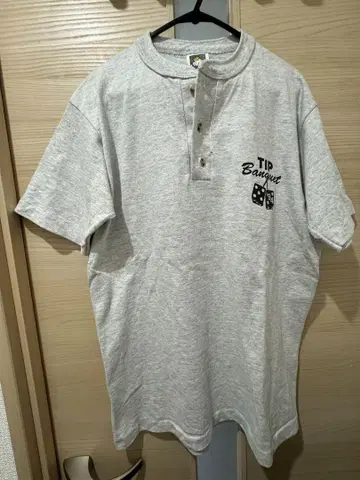 M\반팔 빈티지 티셔츠 남성용 90년대 헨리넥 그레이 마블링