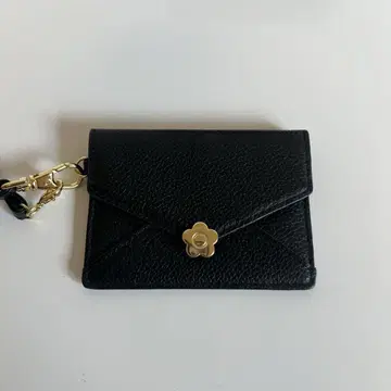 MARY QUANT 블랙 가죽 카드 케이스