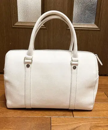 아녜스베 새상품급 미니 보스턴 백 핸드백 화이트 가죽