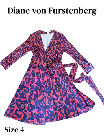 Diane von Furstenberg 레오파드 무늬 원피스 사이즈 4