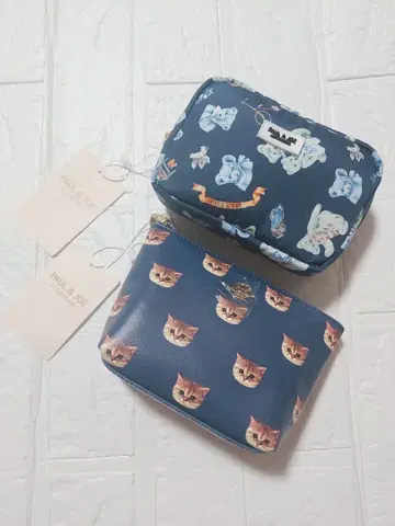 PAUL & JOE 파우치 네이비 고양이 곰