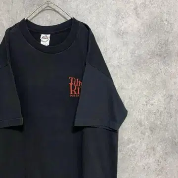 00S 기업 티셔츠 남성용 L 반팔 프린트 구제 의류 블랙 바이크