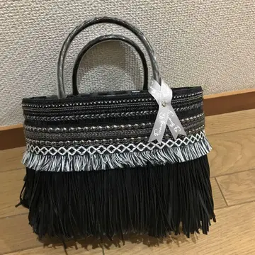 초미품 fuangfa 팬파 카고백 프린지 블랙