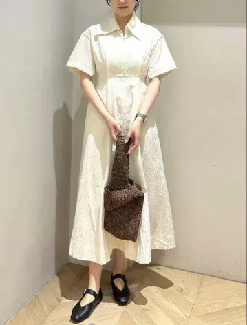 스타일 믹서기 빅 컬러 플레어 원피스