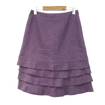 LAURA ASHLEY 로라 애슐리 퍼플 플레어 스커트 울 혼방