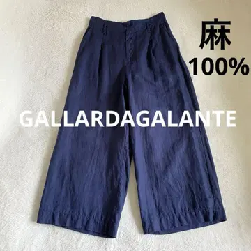 GALLARDAGALANTE 린넨 팬츠 와이드 네이비 린넨