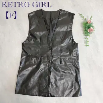 [ 레트로걸/RETRO GIRL ] 가죽 베스트 오버 사이즈 베스트 F