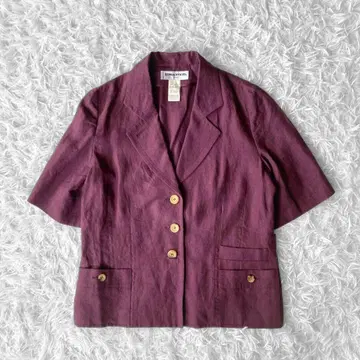 SONIA RYKIEL 린넨 실크 셔츠 자켓 퍼플 40