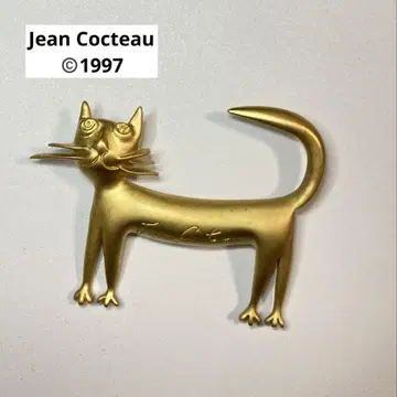 Jean Cocteau 장 코토 골드 캣 고양이 브로치