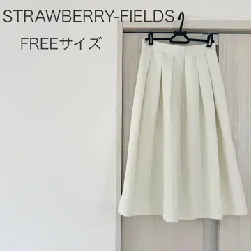 STRAWBERRY-FIELDS 개더 플레어 스커트 / 화이트
