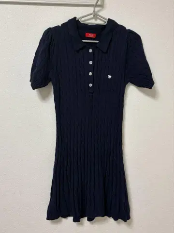 heather 헤더 POLO bcs 케이블 니트 반팔 폴로 원피스