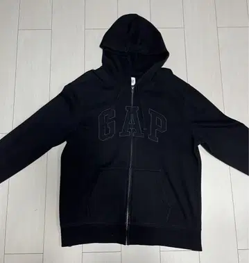 GAP 블랙 집업 후드티 L