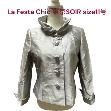새상품급 La Festa Chic 도쿄 SOIR 실크 샨탄 자켓