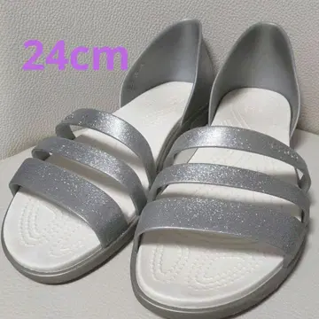 새상품급 crocs 샌들 24cm 실버
