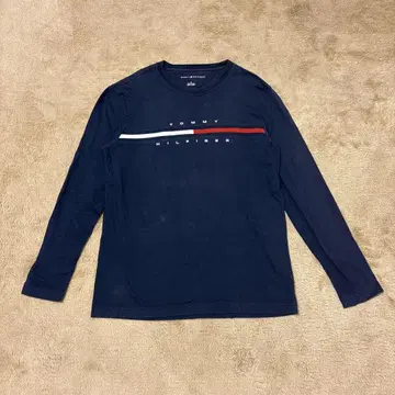 TOMMY HILFIGER 타미힐피거 빅 로고 롱 T 네이비