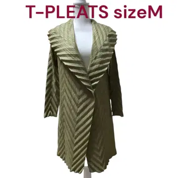 새상품급 T-PLEATS 여배우 옷깃 빅 카라 롱 자켓 가디건