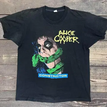 L 80년대 ALICECOOPER 티셔츠 블랙 밴드 티 실물 86 투어