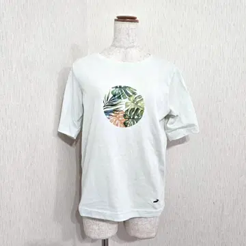 CROCODILE 보타니컬 프린트 티셔츠 (M) 라이트 그린 계열