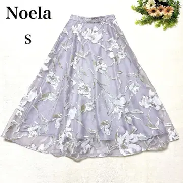 컨디션 최상 Noela 노엘라 플라워 프린트 시어 스커트 플레어 A라인