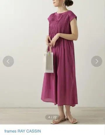 레이 카즌 코튼 보일 핀턱 원피스