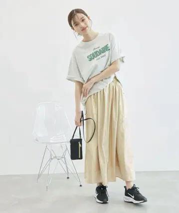 미사용 새상품 ROPE' PICNIC 메탈릭 스커트