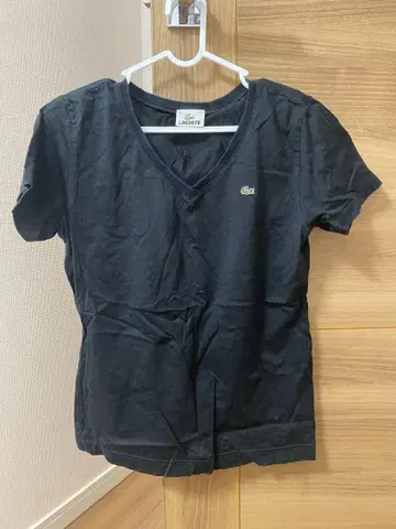 LACOSTE 블랙 V넥 티셔츠 42