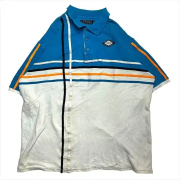 COOGI 스트라이프 피케 셔츠 구제 의류 남성용 4XL 오버 사이즈