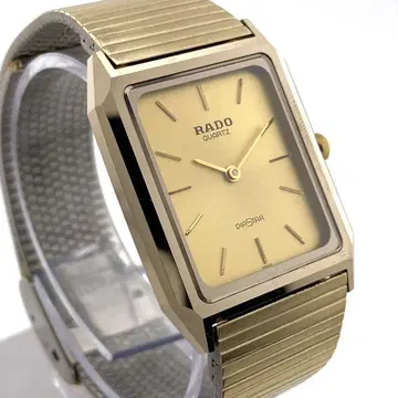 [작동] RADO DIASTAR 손목시계 남성용 골드 스퀘어 쿼츠