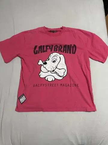 GALFY BRAND 핑크 티셔츠 L 사이즈 GALFY 오버 사이즈