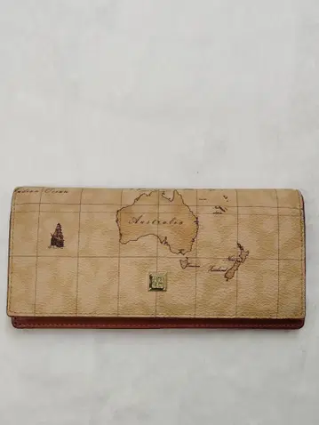 지도 디자인 가죽 장지갑