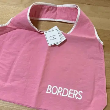 BORDERS 핑크 에코백 L 사이즈