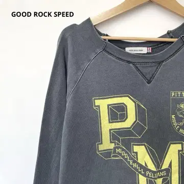 GOOD ROCK SPEED 칼리지 로고 맨투맨 풀오버