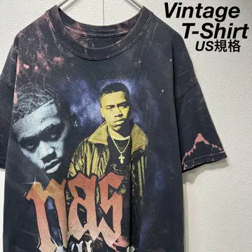 [ US 규격 ] 레어 NAS illmatic 블리치 티셔츠 블랙 S