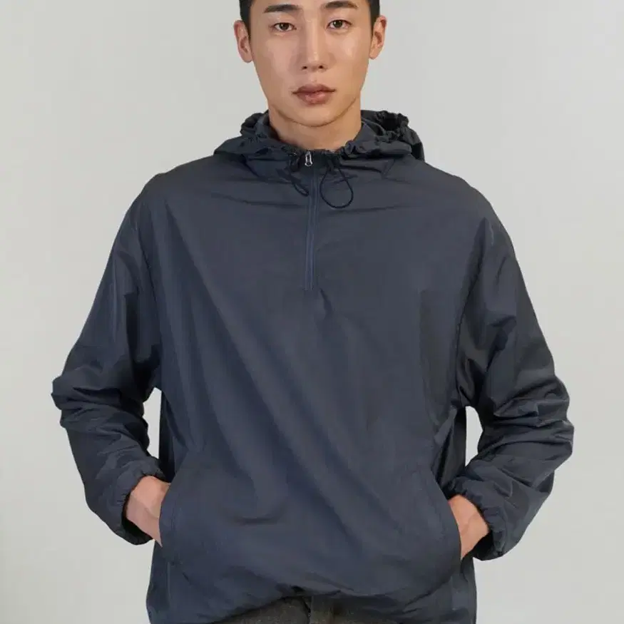 トップス AMOMENTO 24ss HOODED JUMPER AMOMENTO | 아모멘토 [L] Amomento Nylon Hooded Jumper Gray