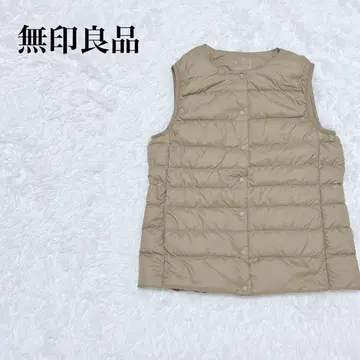 무인양품 다운 베스트 M 다운 페더 포켓 좌우 머스타드 새상품급
