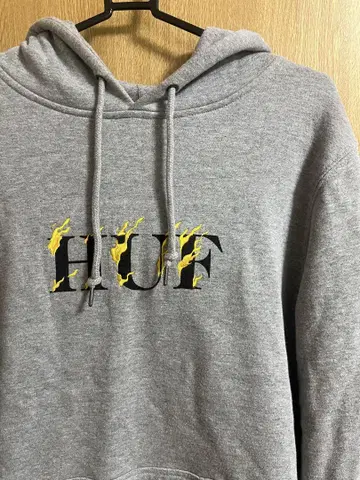 HUF 프레임 로고 후드티 그레이 M 사이즈