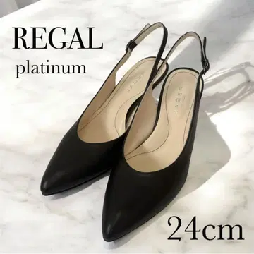 새상품 REGAL 스틸레토 펌프스 백 스트랩 블랙 24cm