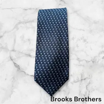 Brooks Brothers 네이비 넥타이 실크 돌고래 패턴