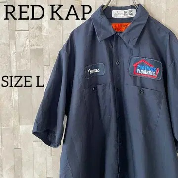 구제 의류 RED KAP 반팔 워크 셔츠 L 사이즈 네이비
