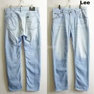Lee 타이트 스트레이트 데님 W90cm 스트레치 하늘색 일본제
