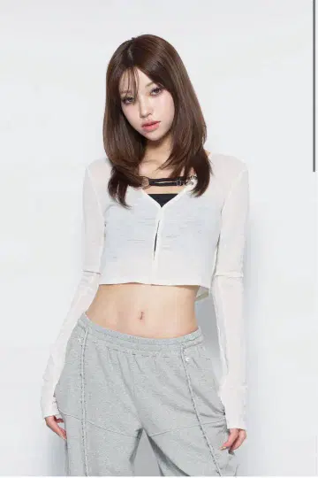더레드스레드 S 클립 카디건 크롭트