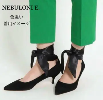 NEBULONI E. 리본 펌프스 스웨이드 이탈리아제 다크 네이비 35
