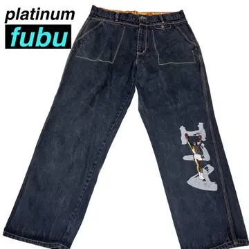 fubu platinum MUHAMMAD ALI 자수 데님 팬츠 2XL