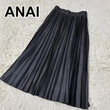 ANAI 아나이 롱 스커트 플리츠 블랙 작은 사이즈 XS